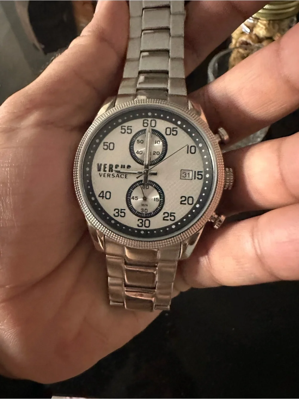 Versace Versace Silver and White Men's Watch